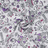 FS815_1 White Princess Polycotton | Fabric | Butterfly, Castle, Children, Colourful, drape, Fabric, fashion fabric, Hearts, Kid, Kids, making, Navy, Poly, Poly Cotton, Princess, Rose, sale, sewing, Skirt, White | Fabric Styles