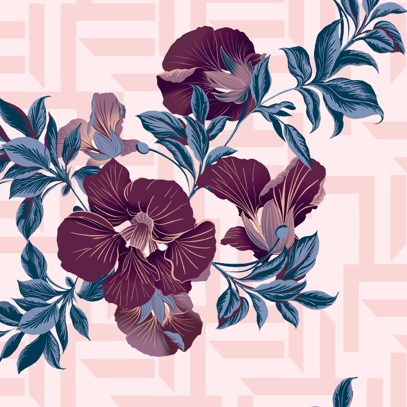 FS289 Pink Impatiens Floral | Fabric Styles