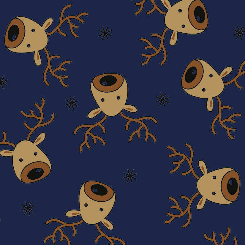 FS073_3 Navy Rudolf | Fabric Styles