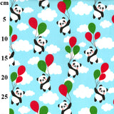 FS737 Panda Balloons | Fabric | Animal, Balloon, Balloons, BEAR, Bears, Children, Cloud, Clouds, Colourful, drape, Fabric, fashion fabric, Green, Kids, making, Multicolour, Panda, Pandas, Poly, Poly Cotton, sale, sewing, Skirt, White | Fabric Styles