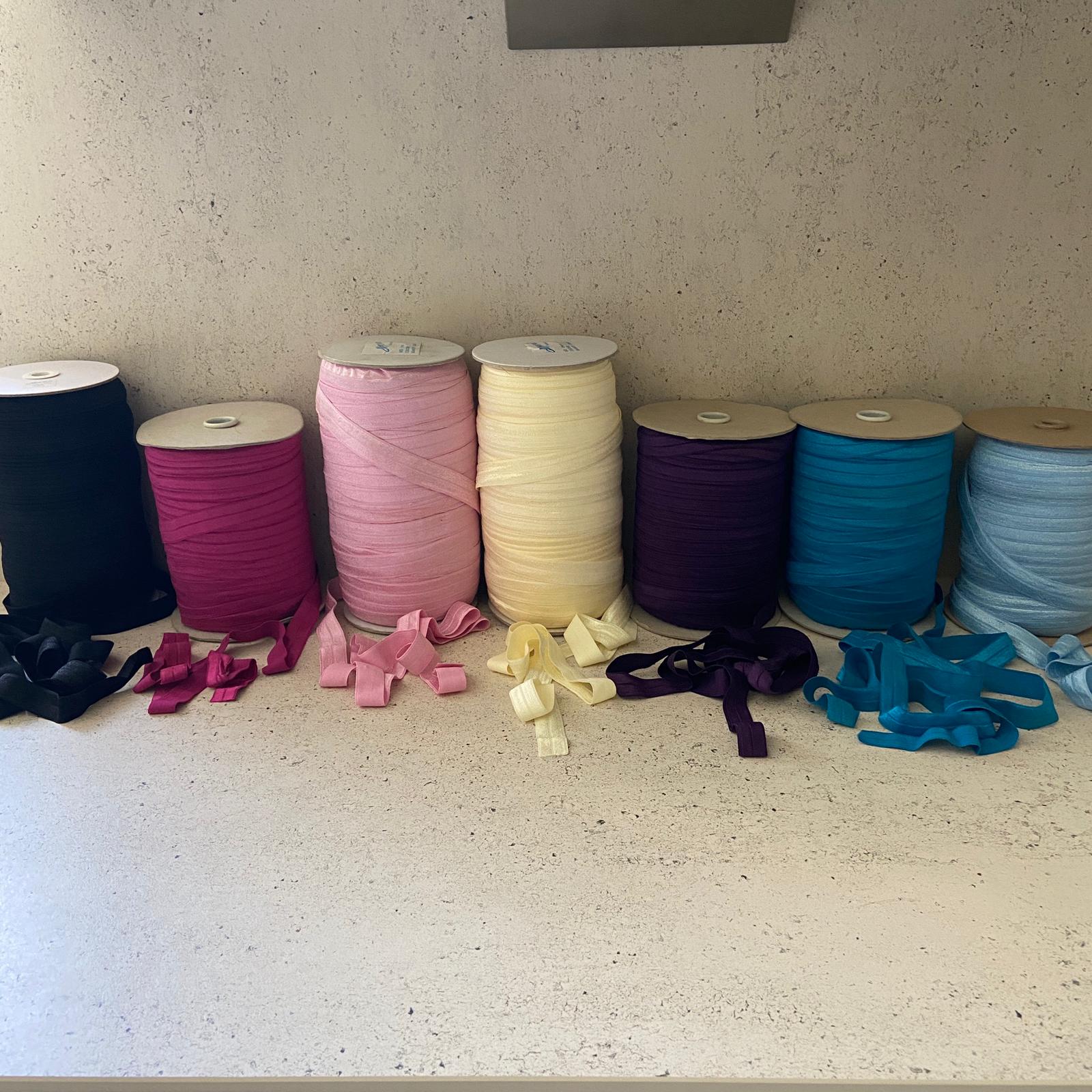 FS691_1 Fold Over Elastic | Baby Pink, Black, Blue, bra, edge, Elastic, fashion fabric, FS495, Fuchsia, haberdashery, knickers, Lemon, lingerie, making, New, pants, Pink, Purple, sewing, Sky, Sky Blue, trimming, trimmings, Turq, Turquoise | Fabric Styles
