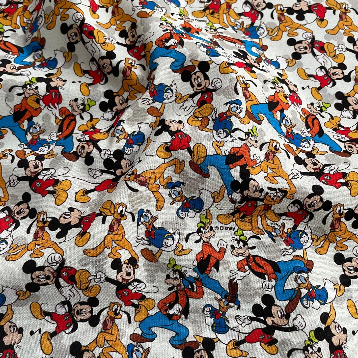 FS766_2 Mickey Mouse Club House | Fabric | blue, Brand, Branded, Children, Cotton, Denim, Disney, Donald, drape, Fabric, fashion fabric, Kids, Light blue, making, Mickey, Minnie, Mouse, Pink, sewing, Skirt | Fabric Styles