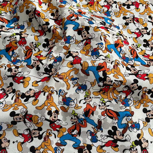 FS766_2 Mickey Mouse Club House | Fabric | blue, Brand, Branded, Children, Cotton, Denim, Disney, Donald, drape, Fabric, fashion fabric, Kids, Light blue, making, Mickey, Minnie, Mouse, Pink, sewing, Skirt | Fabric Styles