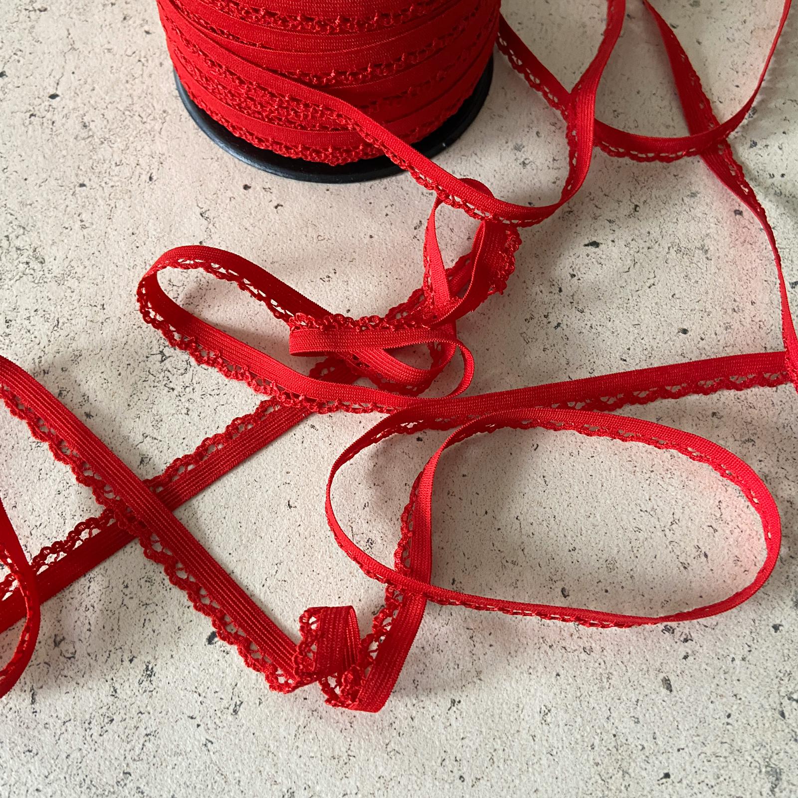 FS495 Elastic Lace Braid Trim Lingerie Crafts | Black, bra, drape, edge, Elastic, fashion fabric, FS495, Grey, haberdashery, Ivory, knickers, Lace, lingerie, making, pants, red, rose, sewing, Sky, trimming, trimmings | Fabric Styles