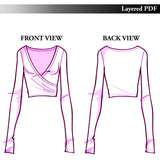 FSP108 Wrap Front Top | Fabric | Front Top, making, Neck Top, Pattern, Sale, style, Tiered Skirt, Top, vingtage, Wrap | Fabric Styles