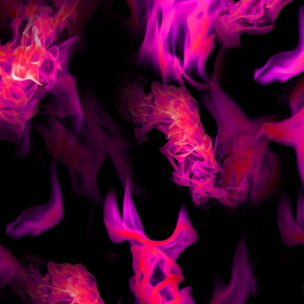 FS1074 Hot Flames Stretch Knit Fabric Fuchsia Blue Green Orange | Fabric | Blue, Conversational, Fabric, fashion fabric, Fire, Flames, Fuchsia, Green, Hot, kids, kitten, Orange, Pink, scuba, sewing | Fabric Styles