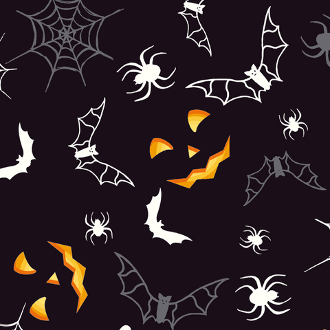 FS167 Halloween Spider Bat Print | Fabric | Ethnic, Fabric, Halloween, Polyester, Purple, spun polyester, Spun Polyester Elastane, Square, stretch, Stretchy | Fabric Styles