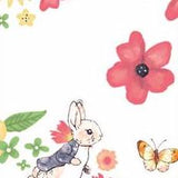 FS689_3 Peter Rabbit Large Florals | Fabric | blue, Brand, Branded, Children, Cotton, drape, Fabric, fashion fabric, Floral, Florals, Kids, Light blue, making, Peter, Peter Rabbit, Rabbit, sewing, Skirt | Fabric Styles