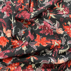 FS972 Floral Knitwear Stretch Knit Fabric Black | Fabric | blue, broom, Children, drape, elastane, Fabric, fashion fabric, Floral, Flower, jersey, Kids, Knit, Knitwear, Loungewear, making, Pink, Polyester, Potions, Potter, sale, sewing, Skirt, Stretchy | Fabric Styles