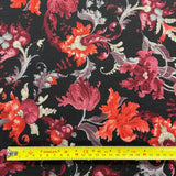 FS972 Floral Knitwear Stretch Knit Fabric Black | Fabric | blue, broom, Children, drape, elastane, Fabric, fashion fabric, Floral, Flower, jersey, Kids, Knit, Knitwear, Loungewear, making, Pink, Polyester, Potions, Potter, sale, sewing, Skirt, Stretchy | Fabric Styles