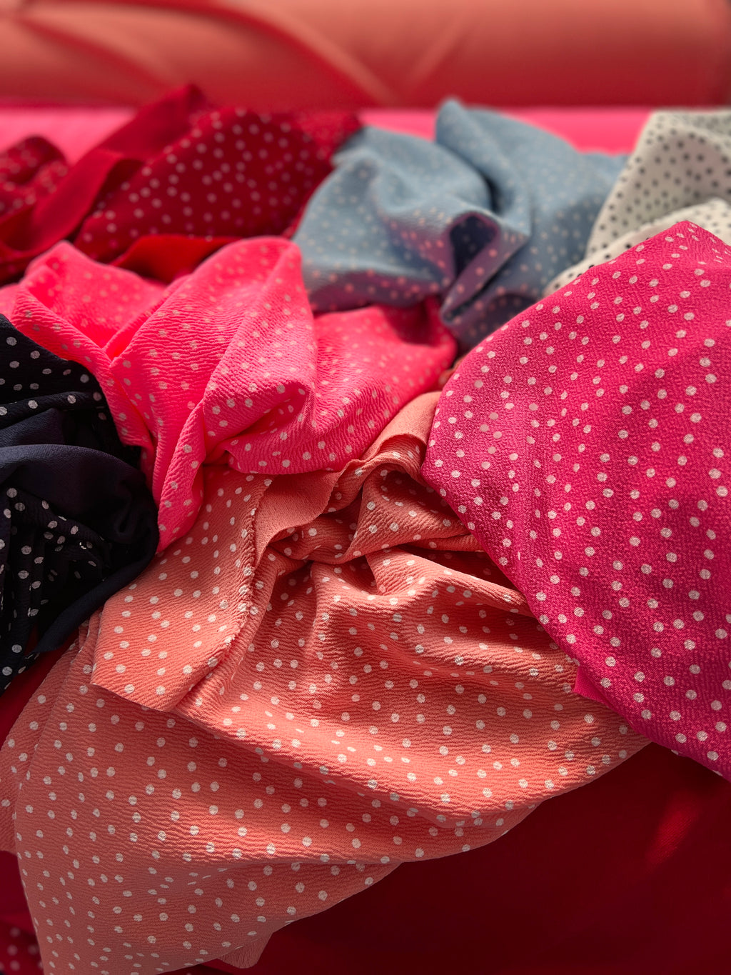 Polka Dots Liverpool Fabric Stretch Lightweight Material