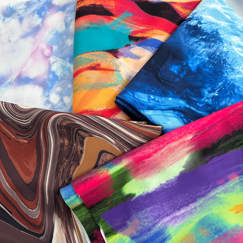 Half Metres Tie Dye Scuba Fabric Bundle (5 Pack) | Fabric | bundle, Bundles, fabric, Leopard, new, New Arrivals, scuba | Fabric Styles