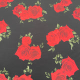 FS564 Rosey Red  ITY Silky Stretch Knit Fabric Black | Fabric | drape, Dress Fabric, Dress making, Dressmaking Fabric, Fabric, fashion fabric, Floral, ITY, making, Pink, Polyester, sale, sewing | Fabric Styles