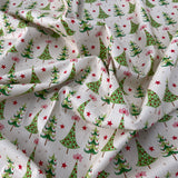 FS684 Doggie Christmas Trees | Fabric | blue, celebration, Christmas, Christmas Tree, Cotton, drape, Dream, Fabric, fashion fabric, Festive, House, Light blue, making, Sale, sewing, Ski, Skirt, Snow, Snowflake, tree, Xmas | Fabric Styles