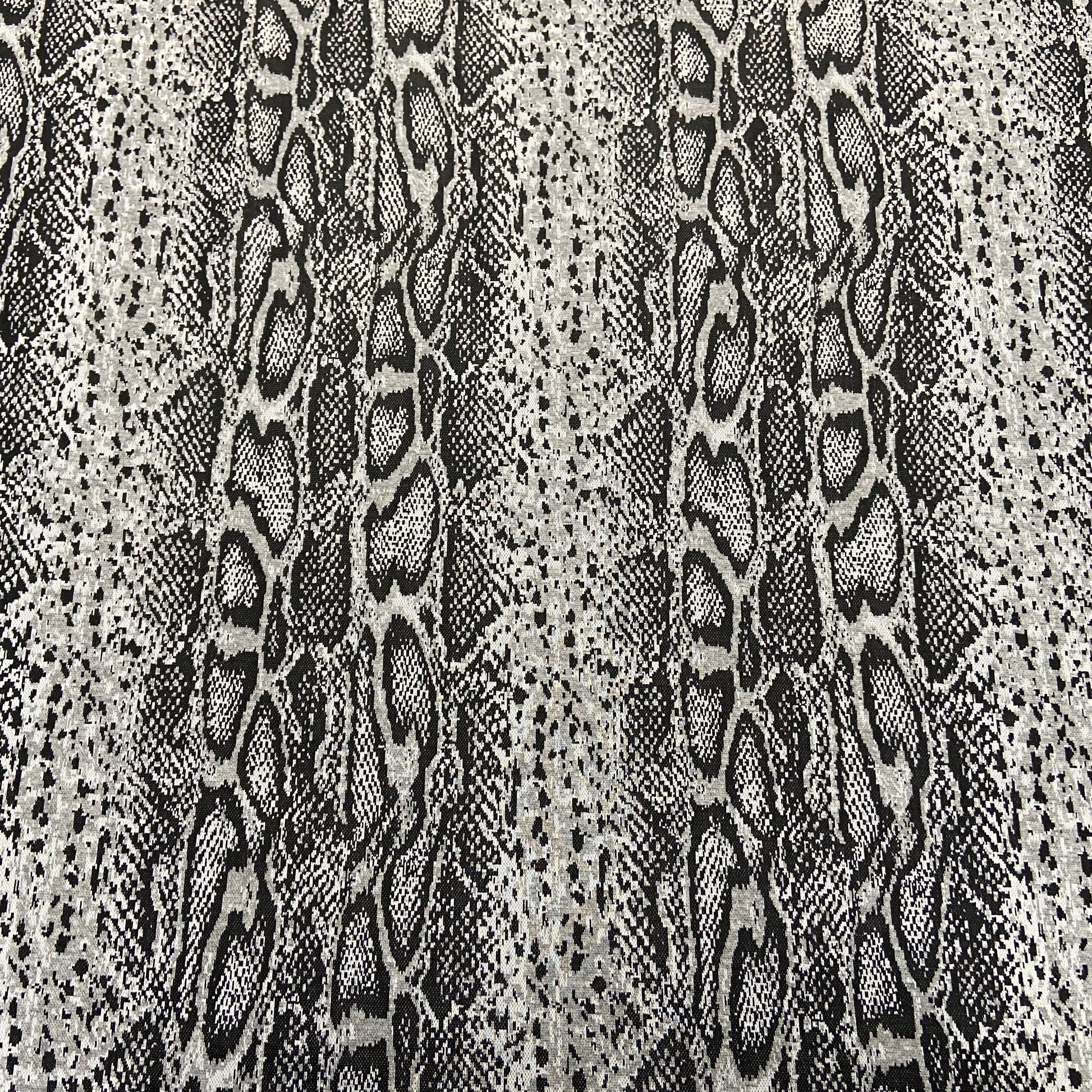 FS720 Jacquard Snake Skin Stretch Knit Fabric Grey | Fabric | animal, drape, Elastane, Fabric, fashion fabric, Knitwear, Loose Knit, Nude, Pink, Polyester, sewing, snake, Soft, Stretchy | Fabric Styles