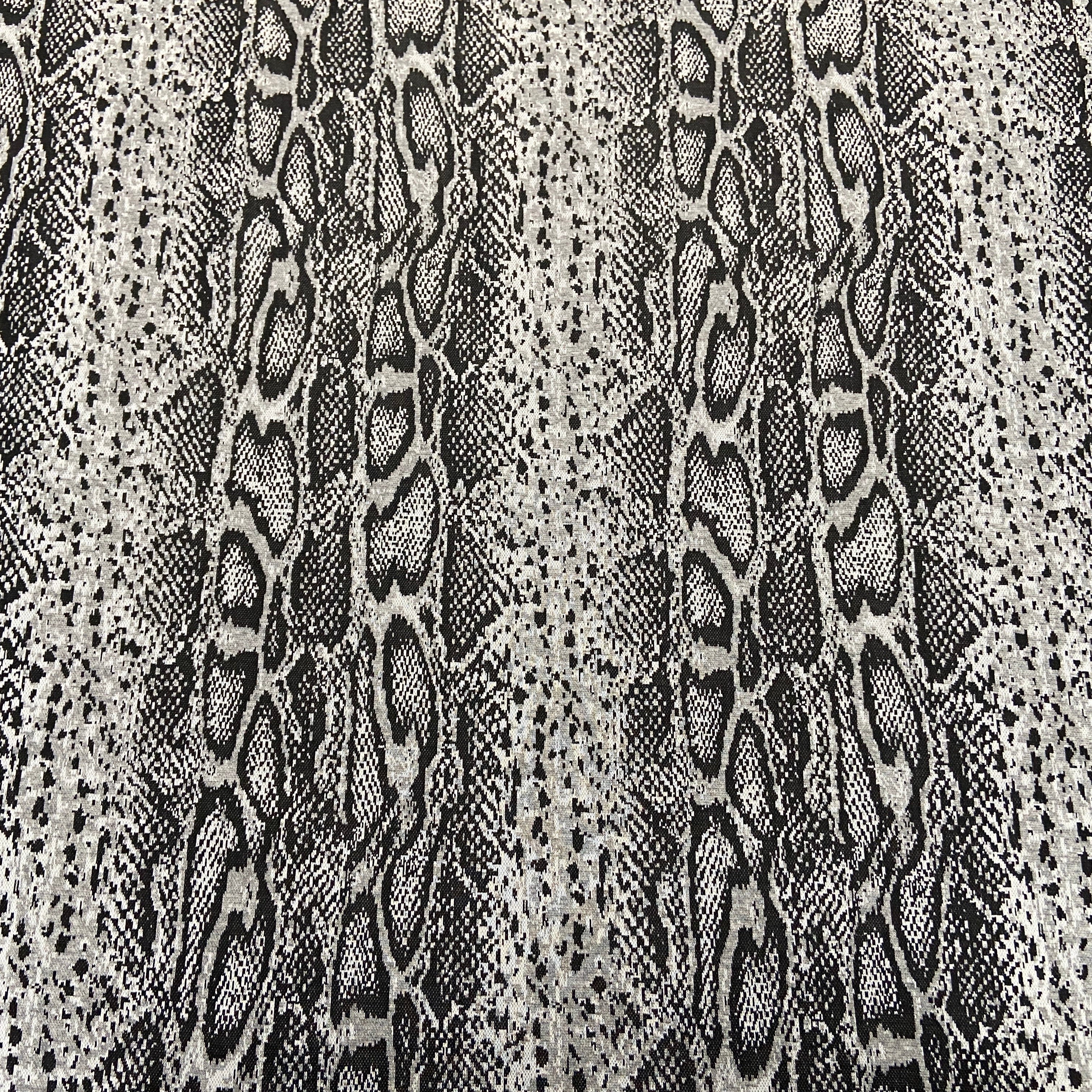 FS720 Jacquard Snake Skin Stretch Knit Fabric Grey | Fabric | animal, drape, Elastane, Fabric, fashion fabric, Knitwear, Loose Knit, Nude, Pink, Polyester, sewing, snake, Soft, Stretchy | Fabric Styles