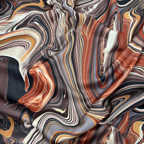 FS1103 Brown Marble Swirl Scuba Stretch Fabric | Fabric | Brown, drape, Fabric, fashion fabric, marble, Marble Effect, Scuba, sewing, Stretchy, tie dye | Fabric Styles