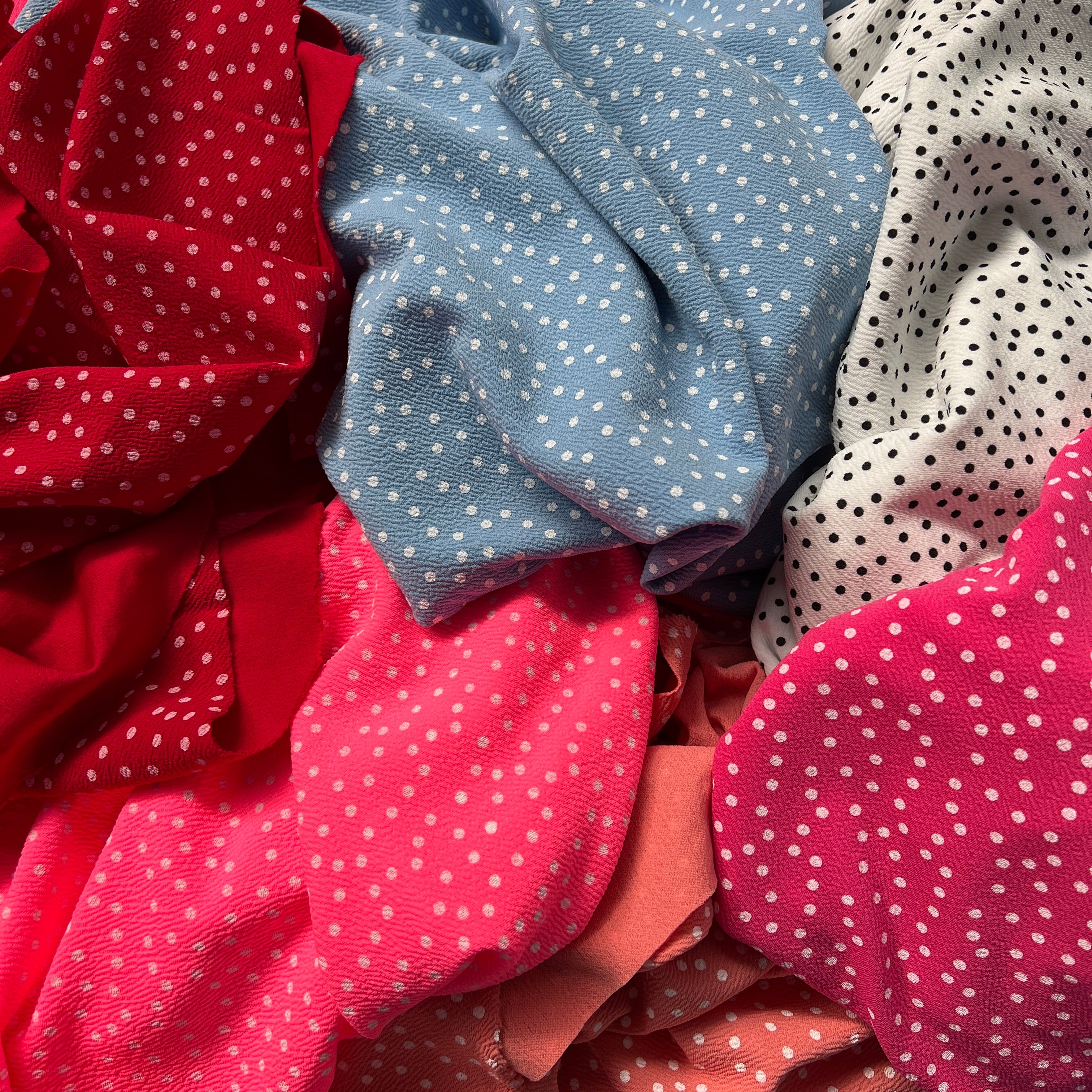 Polka Dots Liverpool Fabric Stretch Lightweight Material
