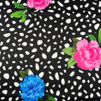 FS488 Dalmatian Floral | Fabric | drape, Fabric, fashion fabric, Floral, Flower, Nude, Scuba, sewing, Stretchy | Fabric Styles