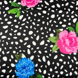 FS488 Dalmatian Floral | Fabric | drape, Fabric, fashion fabric, Floral, Flower, Nude, Scuba, sewing, Stretchy | Fabric Styles