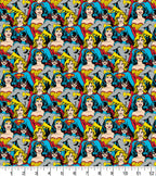 FS783_4 Heroines Stacked DC | Fabric | batman, Blue, Brand, Branded, Children, comic, comics, Cotton, Cotton SALE, dc, drape, Fabric, fashion fabric, flash, hero, Kids, Light blue, logo, making, man, Navy, super, superhero, Superman | Fabric Styles