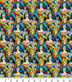 FS783_4 Heroines Stacked DC | Fabric | batman, Blue, Brand, Branded, Children, comic, comics, Cotton, Cotton SALE, dc, drape, Fabric, fashion fabric, flash, hero, Kids, Light blue, logo, making, man, Navy, super, superhero, Superman | Fabric Styles