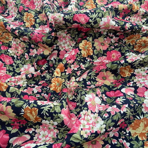 FS818_1 Floral Cotton Poplin | Fabric | Button, Buttons, Cotton, Cotton Poplin, drape, Fabric, fashion fabric, Floral, Flower, Kids, making, Rose, Roses, Sale, sewing, Skirt | Fabric Styles
