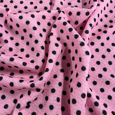 FS911 Pink Spots waffle | Fabric | fabric, jersey, Purple, sale, Spots, stretch, Waffle | Fabric Styles