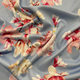 FS909 Light Blue Floral | Fabric | fabric, Floral, jersey, Purple, scuba, stretch | Fabric Styles