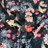 FS187 Oriental Swan | Fabric | drape, Eagle, Fabric, fashion fabric, Floral, Flower, Scuba, sewing, Stretchy | Fabric Styles