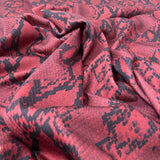 FS647 Snake Skin Stretch Knit Fabric Wine | Fabric | Animal, blue, cobra, drape, elastane, Fabric, fashion fabric, FS645, jersey, Knit, Knitwear, Loungewear, making, Pink, Polyester, purple, SALE, sewing, Skirt, snake, snake skin, Stretchy | Fabric Styles