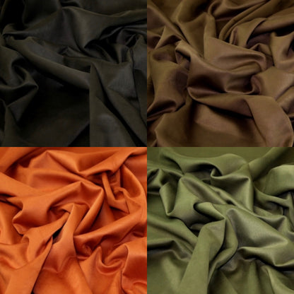 FS505 Scuba Suede Colours | Fabric | Black, drape, Fabric, fashion fabric, Khaki, Plain, Rose, Rust, Scuba Suede, sewing, Stretchy, suede, textured, Tobacco, Wine | Fabric Styles