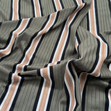 FS584 Stripe Rib Stretch Knit Fabric Khaki | Fabric | Blue, Blush, drape, Elastane, Fabric, fashion fabric, Khaki, Nude, Pink, Plain, Polyester, Rib, SALE, sewing, Soft, Stretchy, Viscose | Fabric Styles