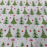 FS684 Doggie Christmas Trees | Fabric | blue, celebration, Christmas, Christmas Tree, Cotton, drape, Dream, Fabric, fashion fabric, Festive, House, Light blue, making, Sale, sewing, Ski, Skirt, Snow, Snowflake, tree, Xmas | Fabric Styles