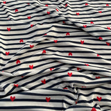 FS851 Hearts Stripe | Fabric | Ace, Cards, drape, Fabric, fashion fabric, Floral, Hearts, Love, making, sewing, spun polyester, Spun Polyester Elastane, Vintage | Fabric Styles