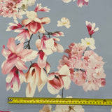 FS909 Light Blue Floral | Fabric | fabric, Floral, jersey, Purple, scuba, stretch | Fabric Styles