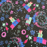 FS619_2 Festive Wishes | Fabric | Fabric, Festive, Gift Box, Gifts, Navy, Presents, Reindeer, Snowflake, Snowflakes, Sprinkle, Spun Polyester, Spun Polyester Elastane, Starry, Stars, xmas | Fabric Styles