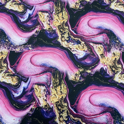 FS904 Pink Gold Marble | Fabric | candyfloss, Clouds, drape, Dress making, Fabric, fashion fabric, Galaxy, Glitter, jersey, Milkyway, Neon, Pink, Polyester, Scuba, sewing, space, stars, Tie Die, Tie Dye | Fabric Styles