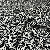 FS1165 Abstract Monochrome 3D Flocking Scuba Stretch Soft Fabric | Fabric | Black, Black and White, drape, Fabric, fashion fabric, marble, Marble Effect, Mono, Monochrome, new, Scuba, sewing, Stretchy, tie dye, White | Fabric Styles