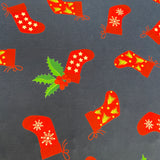 FS779 Christmas Stockings Spun Polyester Jersey Knit Stretch Fabric Navy | Fabric | bauble, Baubles, Black, Candy Cane, Candy Stick, Christmas, christmas tree, Fabric, Gingerbread, Gold, Navy, Sale, Santa, Spun Polyester, Spun Polyester Elastane, Star, xmas | Fabric Styles