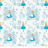FS757_1 Alice in Wonderland | Fabric | Alice, Alice in Wonderland, blue, Brand, Branded, Children, Cotton, Denim, Disney, drape, Fabric, fashion fabric, Kids, Light blue, Limited, making, Pink, Sale, sewing, Skirt, wonderland | Fabric Styles