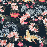 FS187 Oriental Swan | Fabric | drape, Eagle, Fabric, fashion fabric, Floral, Flower, Scuba, sewing, Stretchy | Fabric Styles
