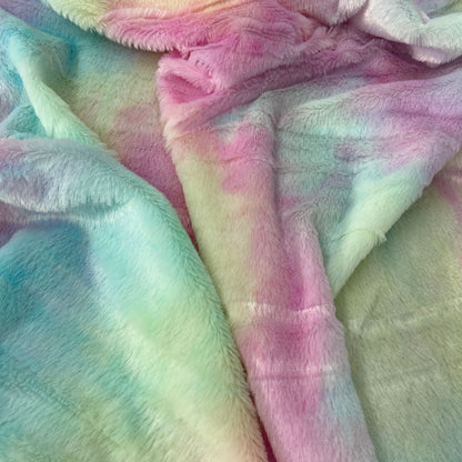 FS688 Rainbow Synthetic Fur Fabric | Fabric | Check, drape, Fabric, fashion fabric, Fur, making, Polyester, rainbow, sewing, Skirt, White, Winter | Fabric Styles