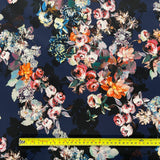 FS667_2 Navy Floral | Fabric | blue, Cactus, Fabric, Fabrics, Fashion, Floral, Flowers, Pink, purple, scuba, Stretch, Watercolor, Watercolour | Fabric Styles