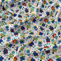 FS679_2 Robot Dreams Cotton Fabric White | Fabric | blue, celebration, children's, Cotton, Denim, drape, Dream, Fabric, fashion fabric, grey, kid, kids, Light blue, making, Robot, Robot Dream, Robot Dreams, rugby, sewing, Skirt, sports, Sports day | Fabric Styles
