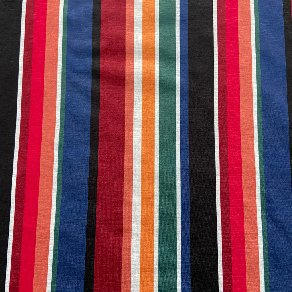 FS648 Vertical Multi Stripe | Fabric | drape, Fabric, fashion fabric, Green, jersey, making, Orange, SALE, sewing, spun polyester, Spun Polyester Elastane, stretch, Stretchy, stripe, stripes | Fabric Styles