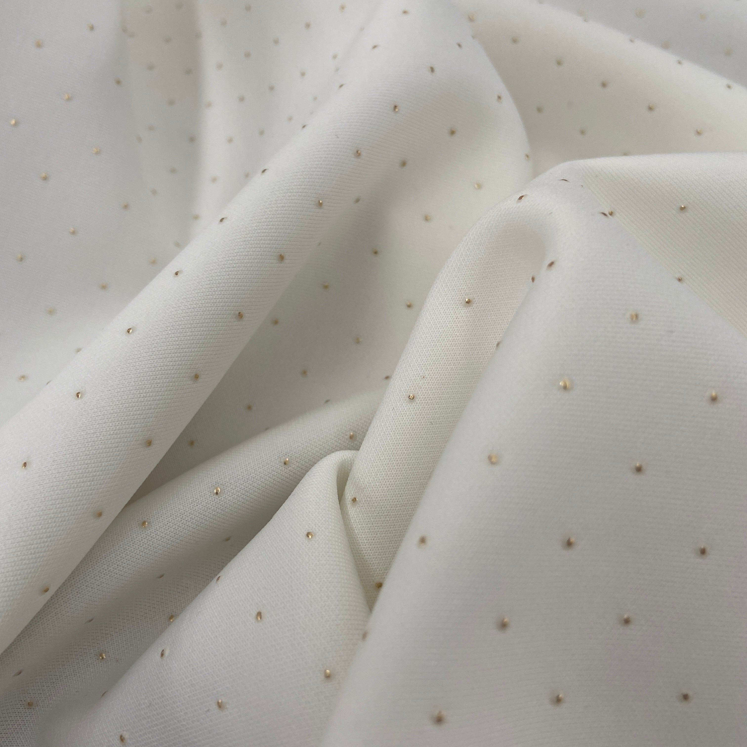 FS590_1 Gold Diamond Gel Scuba Stretch Knit Fabric Ivory | Fabric | drape, Fabric, fashion fabric, FS075, FS590, jersey, making, Navy, Nude, Plain, Scuba, sewing, Stretch, Stretchy | Fabric Styles