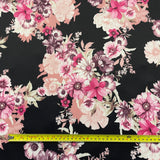 FS100_3 Floral Scuba Stretch Knit Fabric Black | Fabric | fabric, Floral, jersey, Purple, sale, scuba, stretch | Fabric Styles