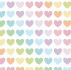 FS886 Pastel Rainbow Hearts Polycotton | Fabric | Children, Fabric, fashion fabric, Kid, Kids, making, Multicolour, Poly, Poly Cotton, Rainbow, Sale, sewing, Skirt, White | Fabric Styles