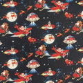 FS1073 Christmas Santas Deliveries Cotton Fabric Blue | Fabric | blue, Christmas, Cotton, drape, Fabric, fashion fabric, making, Moon, Plane, Reindeer, Santa, sewing, Sledge, sleigh, Stars, xmas | Fabric Styles